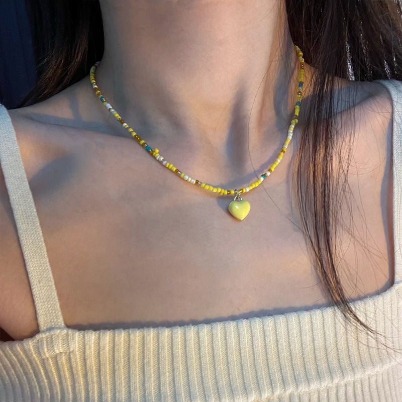 Women's Heart-shaped Beaded For Cute Girly Style Sweet Temperament Necklaces