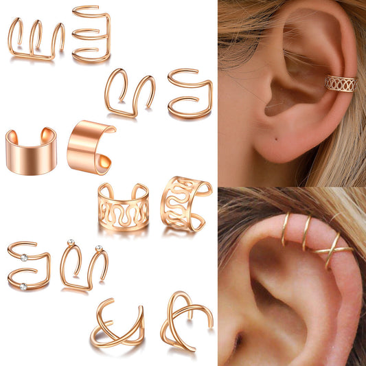 Fashion Simple Hollow Geometry Unique Bone Clips Without Earrings