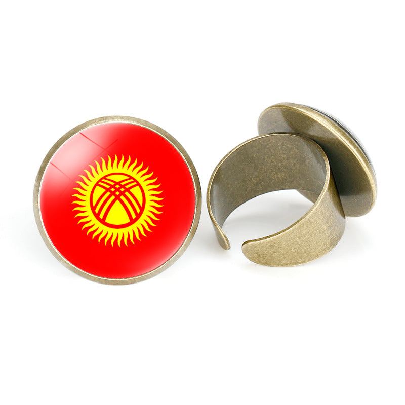 Asian Flags Vintage Open Bahrain Turkey Rings