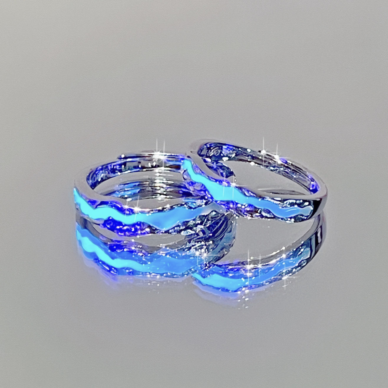 Women's & Men's Series Love Not Afraid Of Luminous Opening Rings