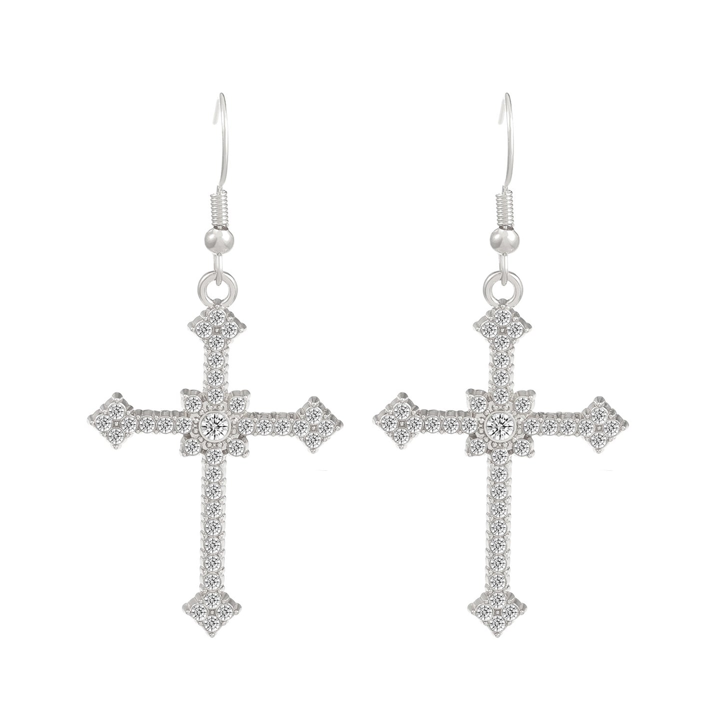 Women's Gothic Dark Diamond Cross Style Graceful Earrings