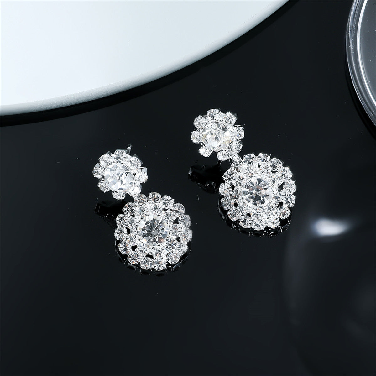 Rhinestone Snowflake Affordable Luxury Style Fashion Earrings