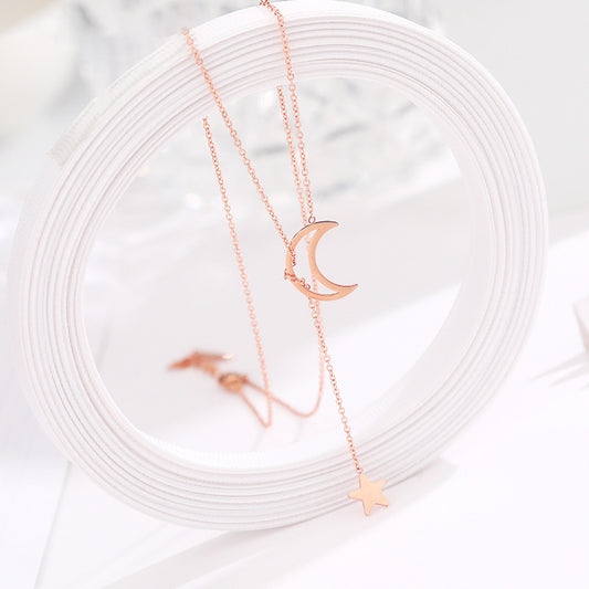 Korean Style Star Moon Love Female Design Simple Necklaces