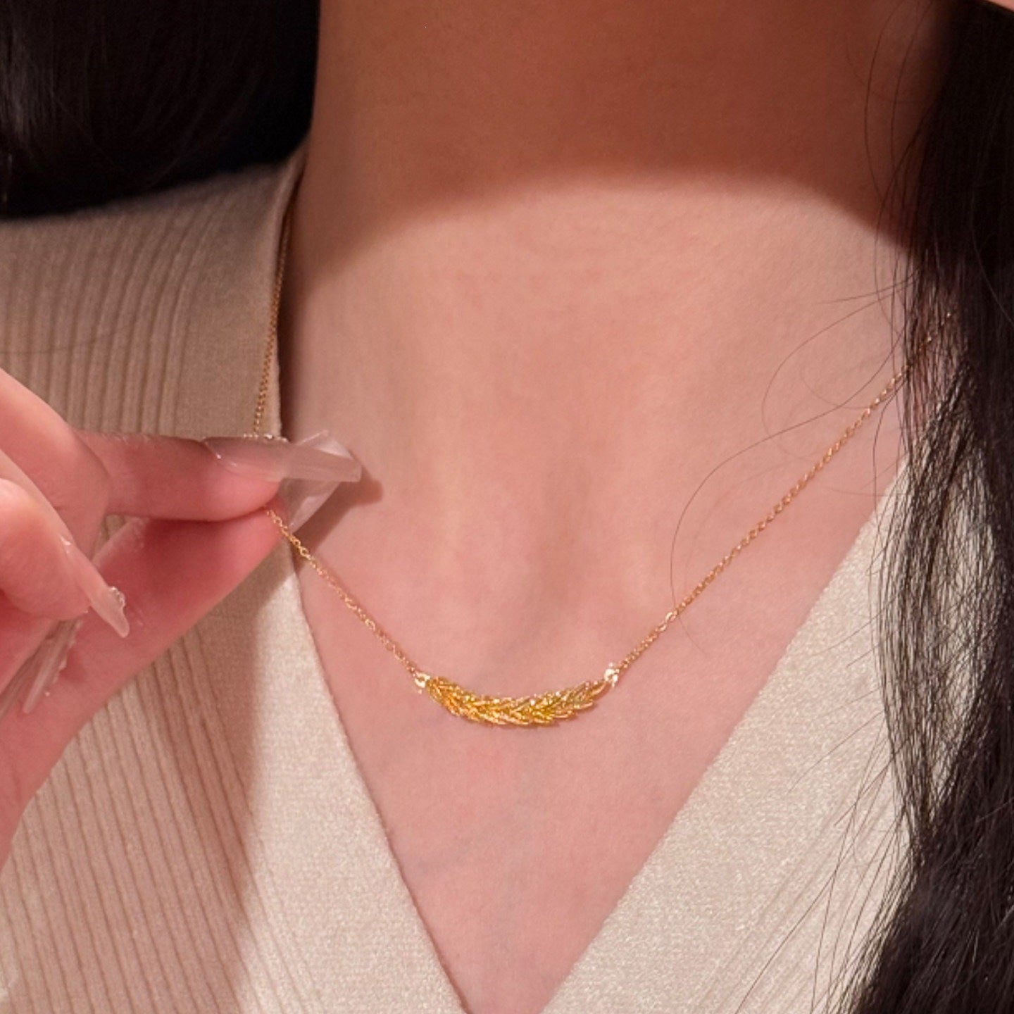 Women's Panicle Safe Ancient Brushed Wheat Exquisite Necklace