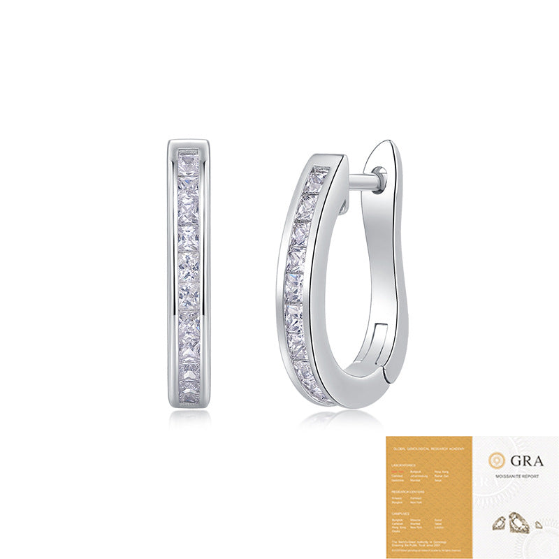 Sier Mood Moissanite Ear Live Broadcast Earrings