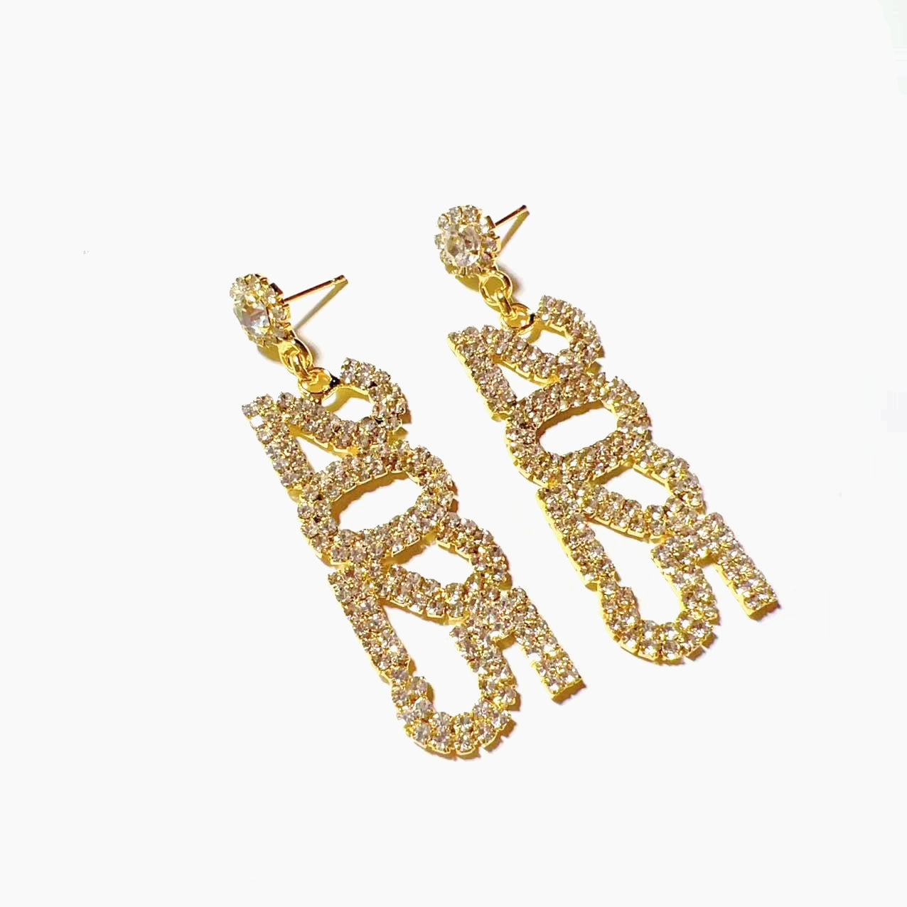 Rhinestone Digital Eardrops Fashion Zircon Full Earrings