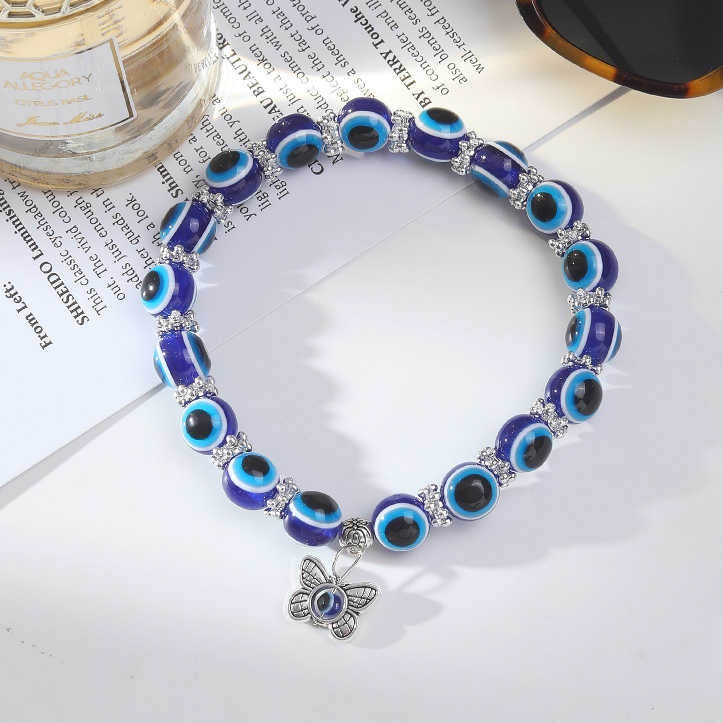 Summer Beach Foot Alloy Devil's Eye Bead Bracelet