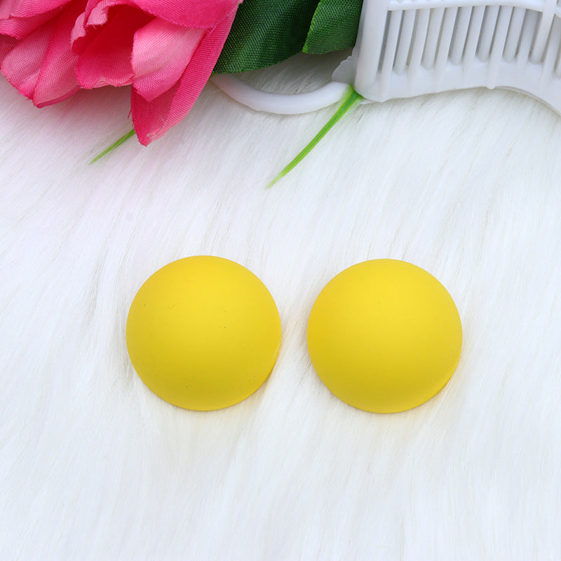 Color Round Circle Three-dimensional Spray Paint Simple Fashion Earrings