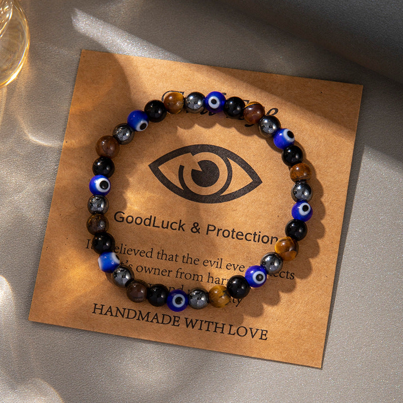 Women's & Men's Devil's Eye Natural Stone Tigereye Triple Bracelets