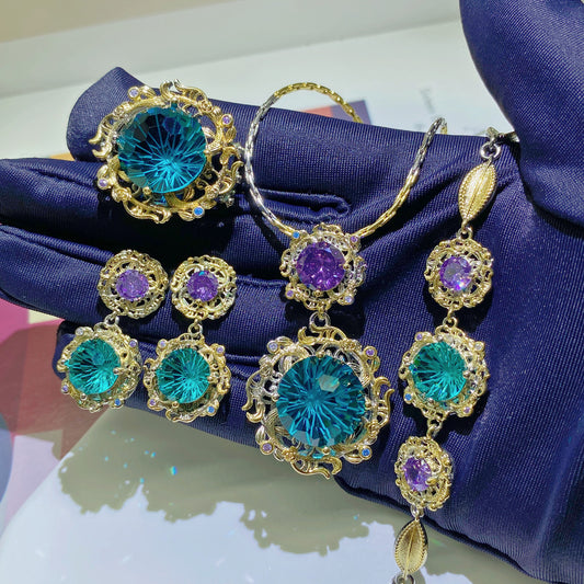 Bright Fireworks Cut Open Zircon Female Purple Diamond Colored Bracelets
