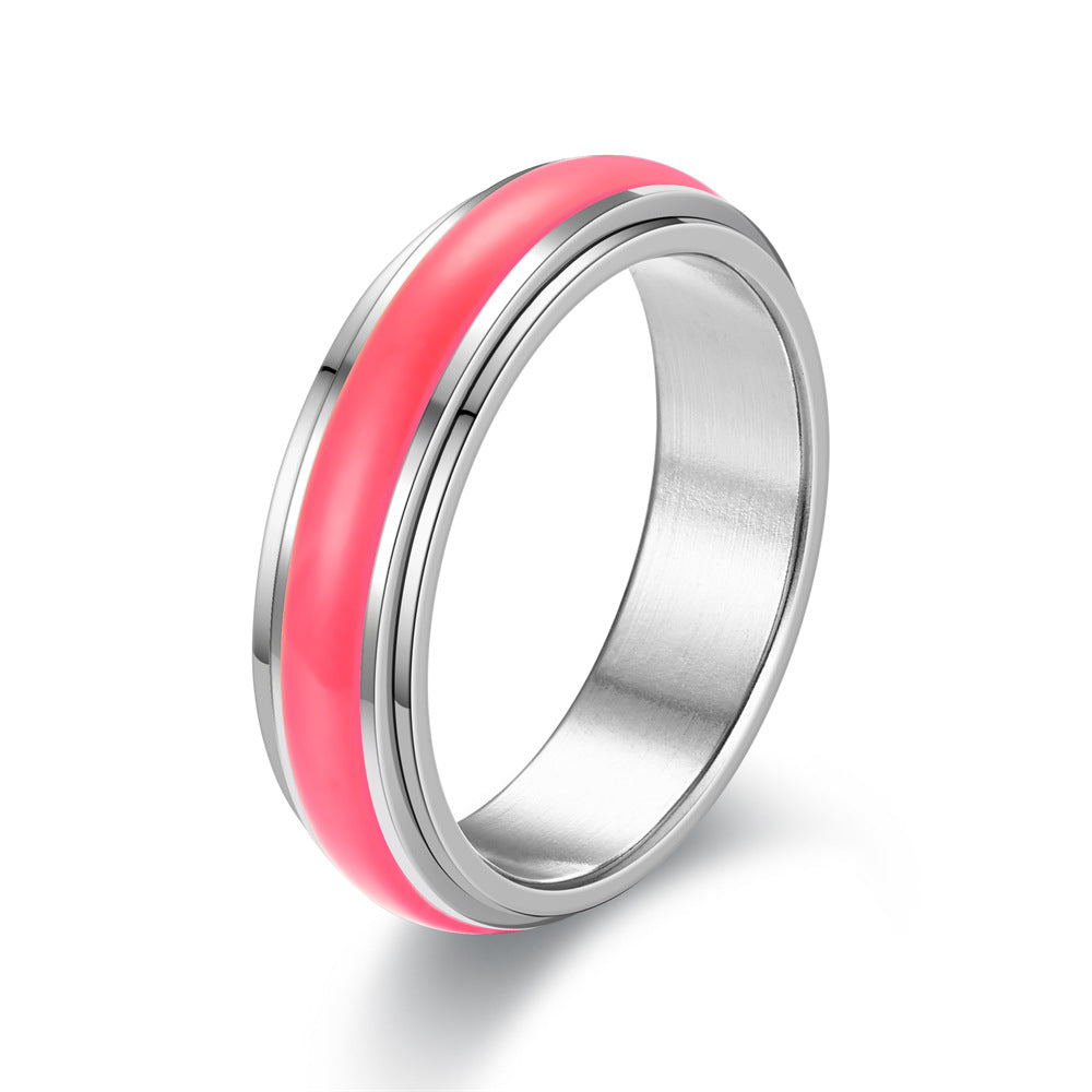 Accessories Stainless Steel Luminous Rotatable Decompression Rings