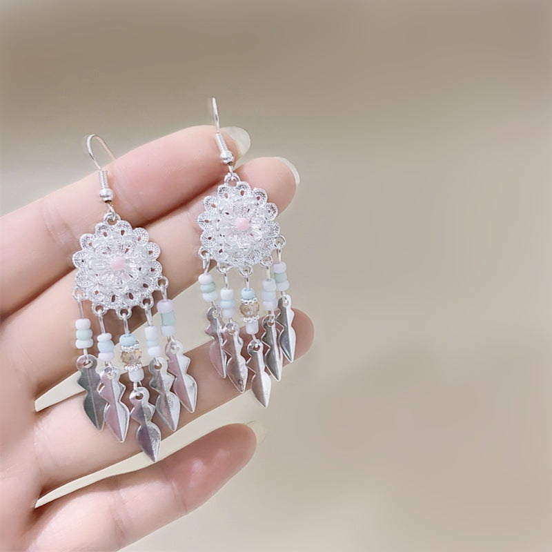 Sun Drum Fresh Flower Bohemian Ethnic Style Earrings