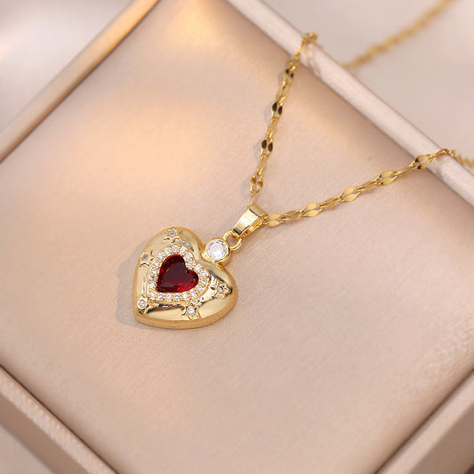 Women's For Retro Diamonds Fashion Style Zircon Emerald Necklaces