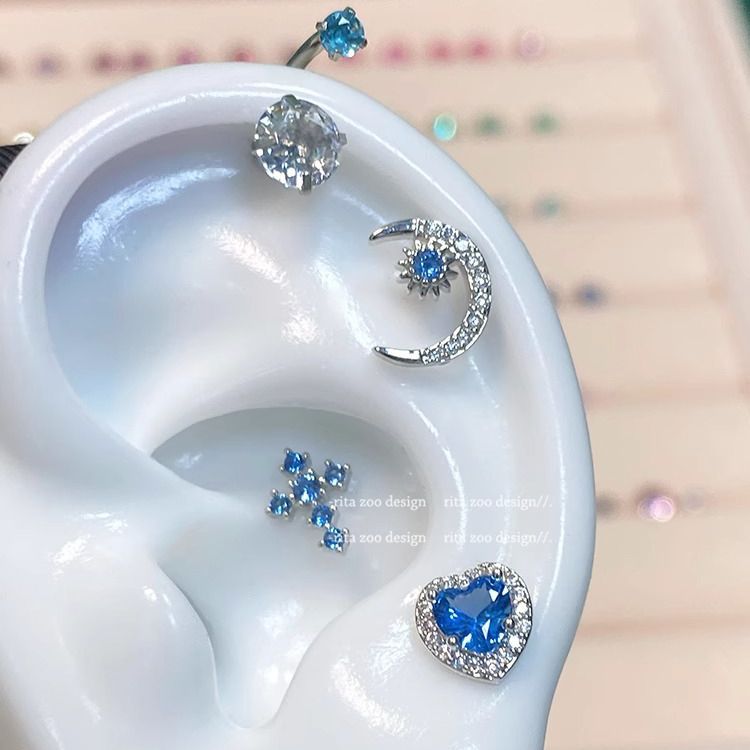 Cool Atmosphere Feel Expensive Zirconium Ear Bone Stud Earrings
