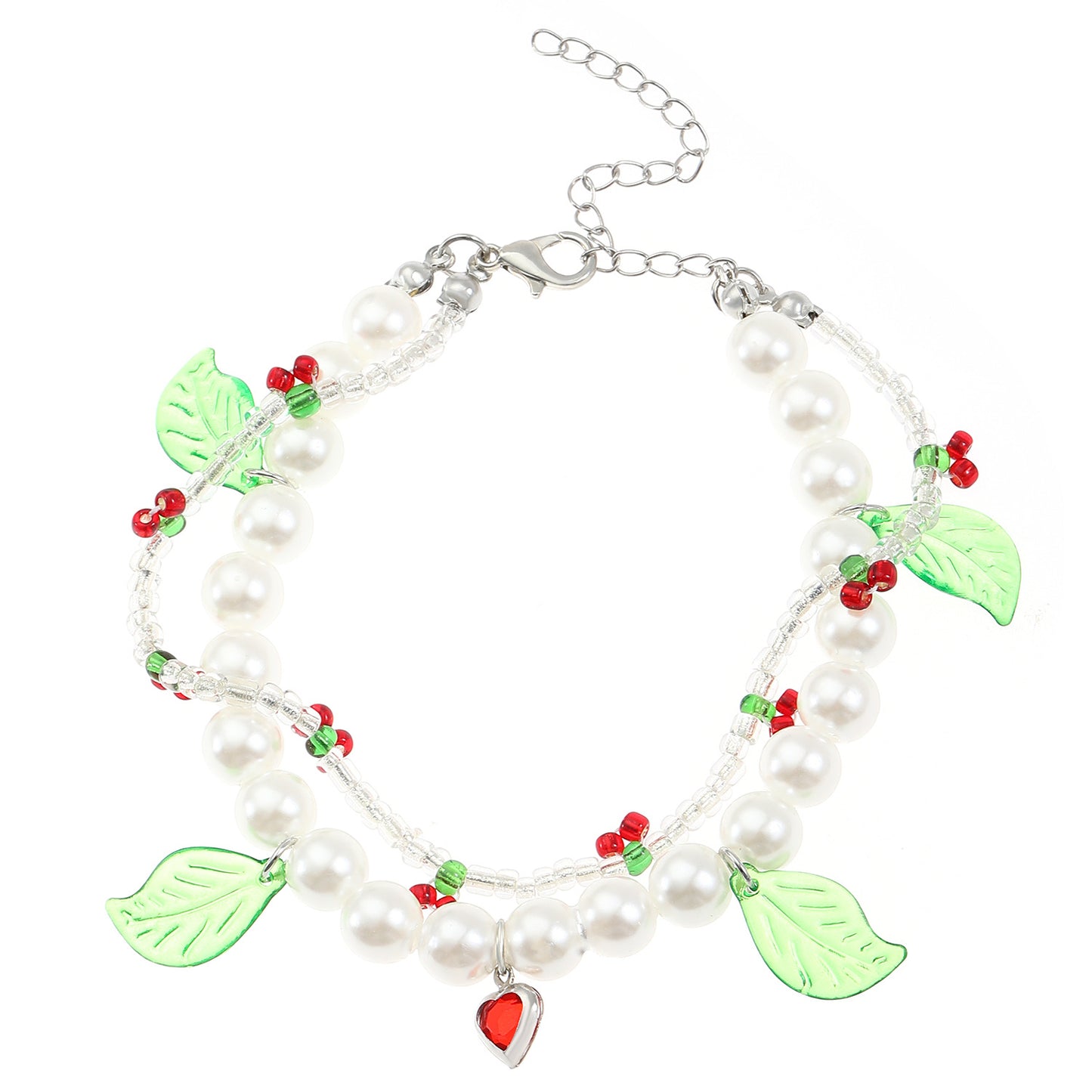 Summer Love Leaf Pearl Female Beaded Bracelets