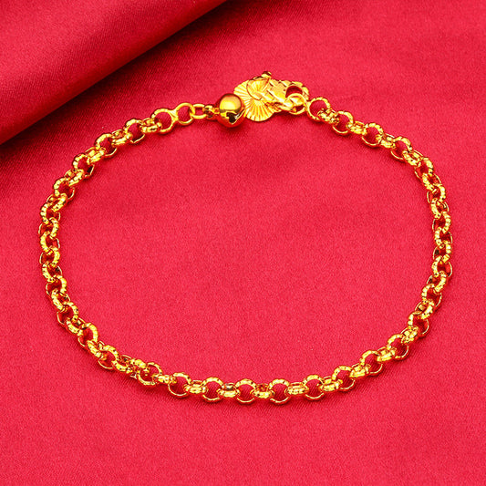 Women's Gold Water Wave Box Chopin Thick Bracelets