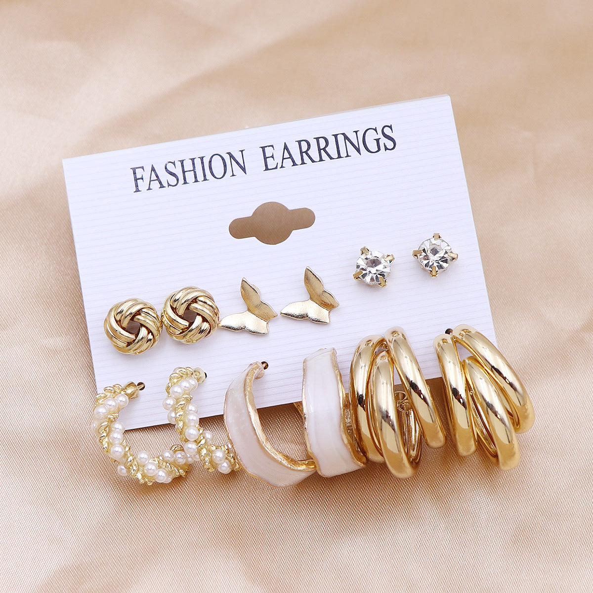 Women's Metal Geometry Shaped Ear French Set Earrings