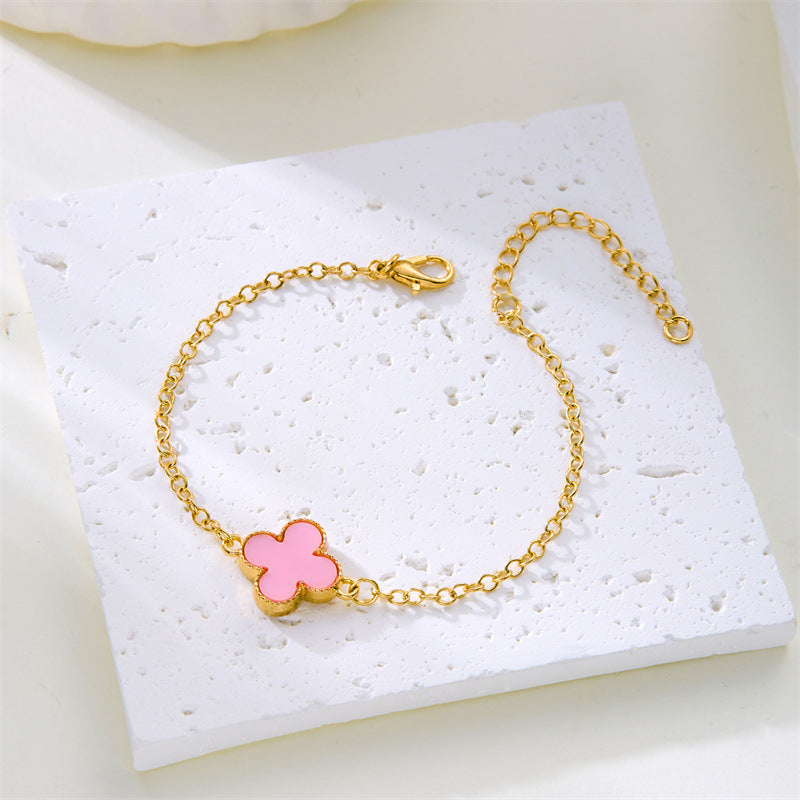 Four-leaf Clover Gold-plated Double-sided Fritillary Lucky Bracelets