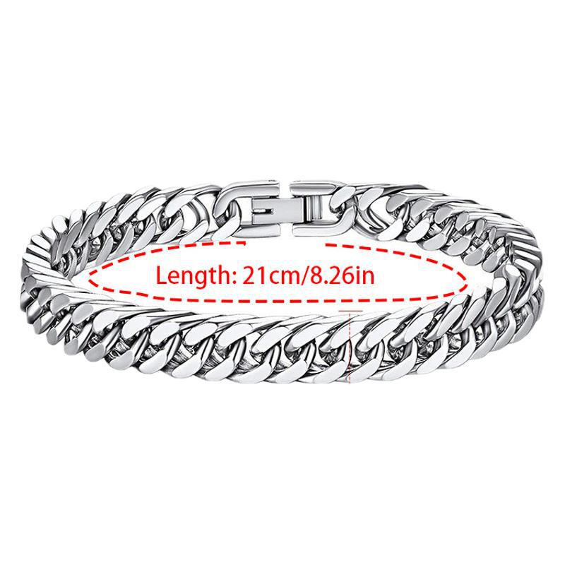 Men's Trendy Hip Hop Cuban Link Chain Titanium Bracelets