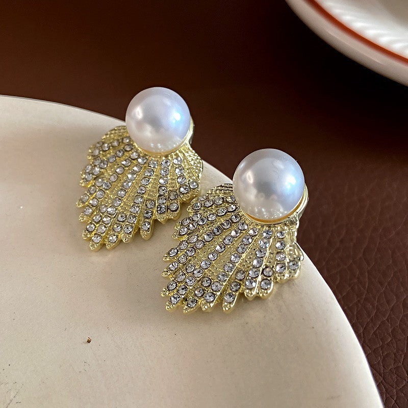 Women's Luxury Letter Tassel Front Rear Pearl Earrings