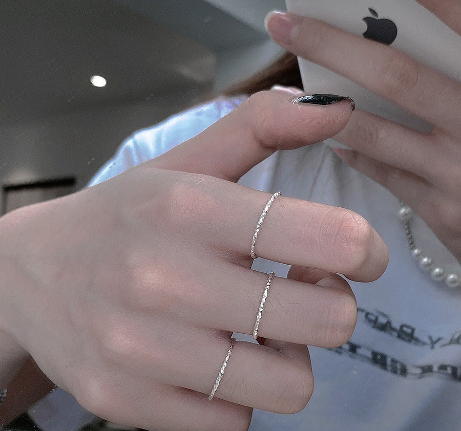 Women's Korean Super Shiny Thin Fashion Personality Simple Rings