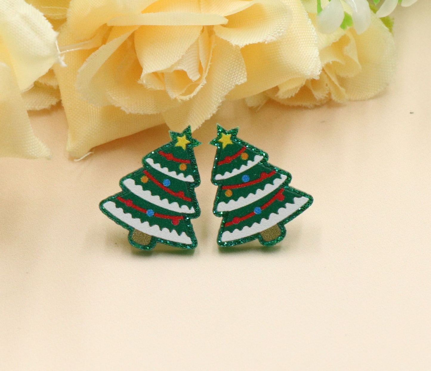 Christmas Tree House Cup Female Design Earrings