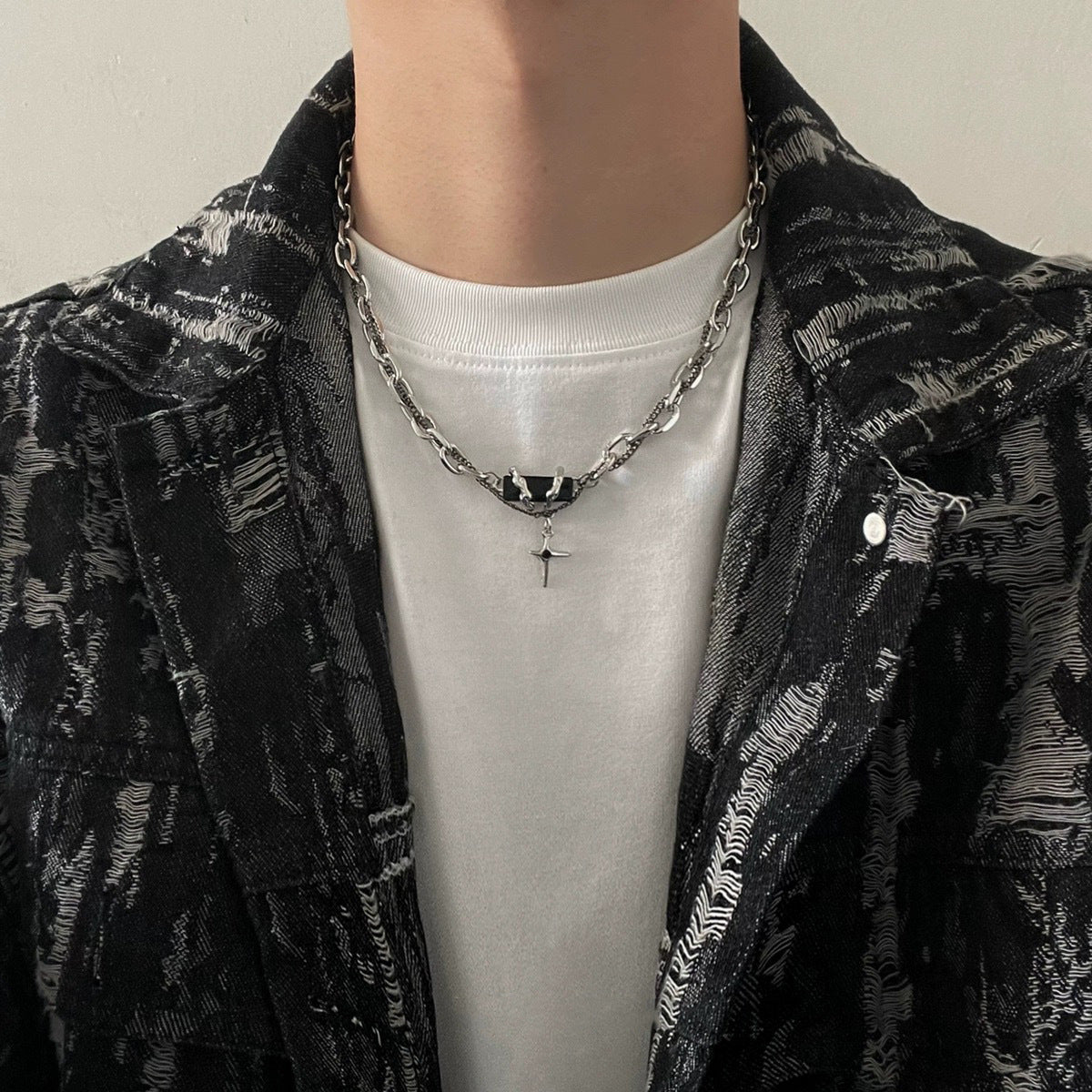 Men's Fading Light Luxury Hip Hop Punk Cuban Link Chain Necklaces