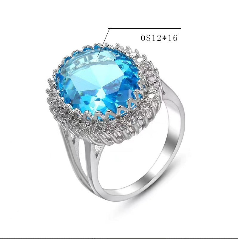 Luxury Fashion Copper Inlaid Zircon Ornament Rings