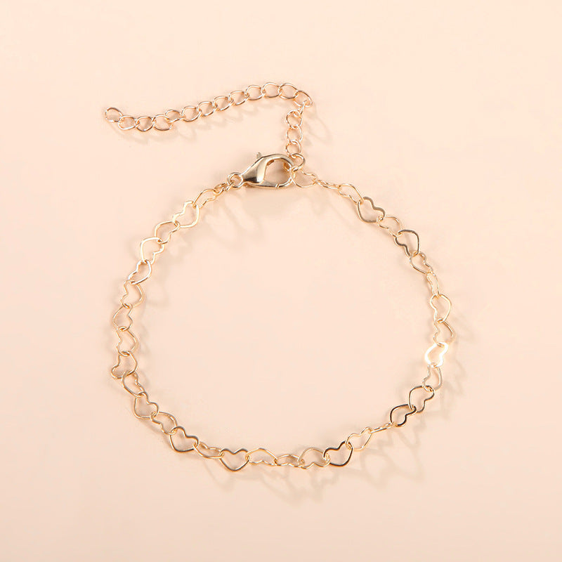 Women's Popular Fashion Simple Alloy Hollow Love Bracelets