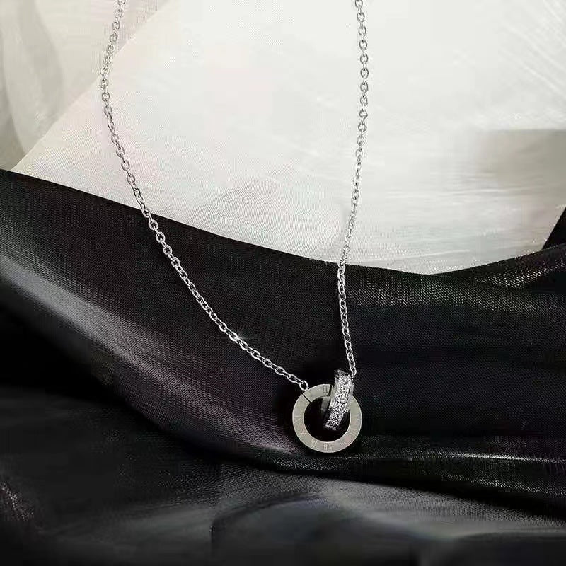 Steel Female Clavicle Chain Swan Clover Necklaces