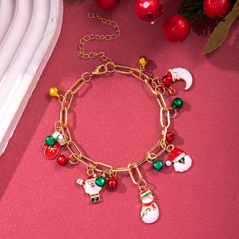 Christmas Snowflake Tree Polymer Clay Bead Bracelets