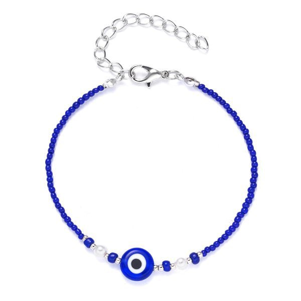 Devil's Eye Blue Eyes Transparent Bead Bracelets