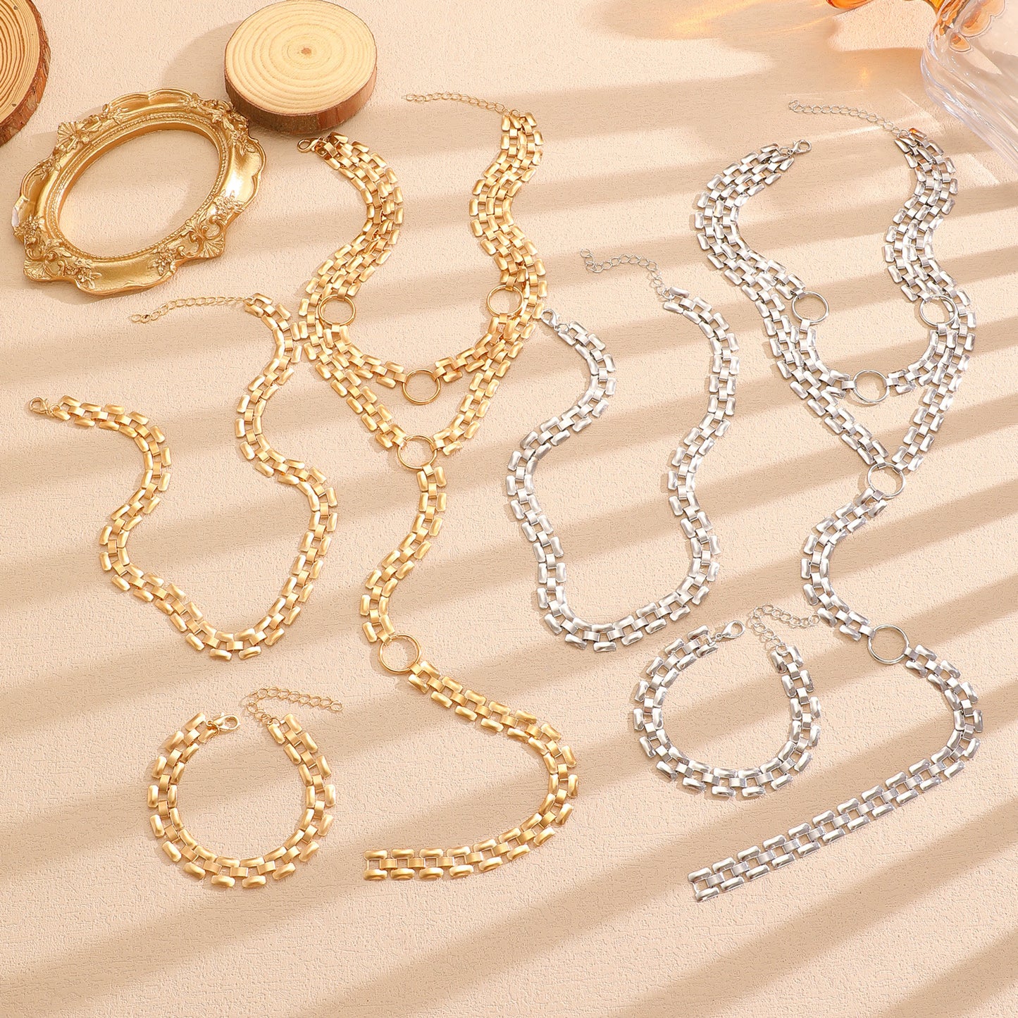 Women's Fashion Y-shaped Watch Clavicle Chain Stacked Strap Length Sweater Jewelry Set