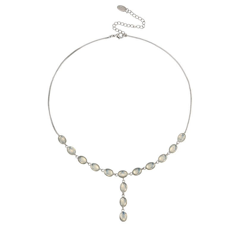 Oval Beads Pearl Three-piece Set Light Necklaces