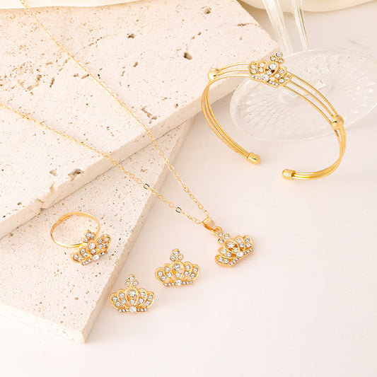 Fashion Retro Crown Temperamental Minority High-grade Jewelry Set