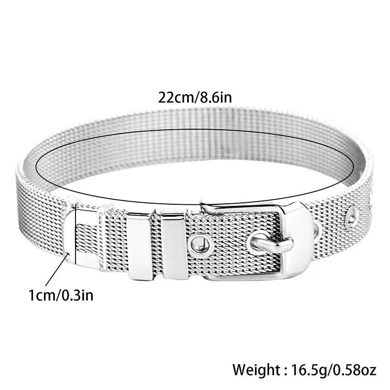 Men's Female Simple No Color Fading Mesh Strap Light Luxury High Bracelet