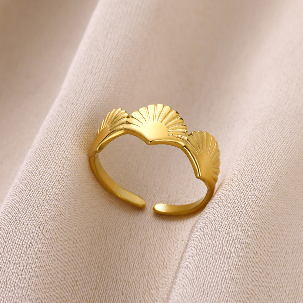 Women's Personalized Stainless Steel Female Flowers Openings Rings