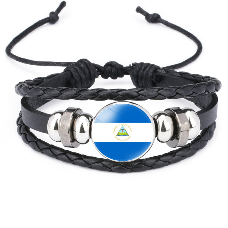 Flag Time Stone Cattle Leather Accessories Bracelets