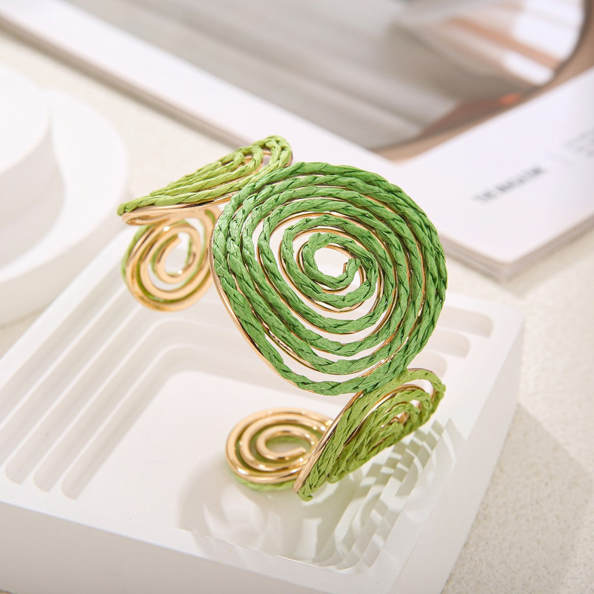 Cross Open Raffia Handmade Mosquito Coil Bracelet