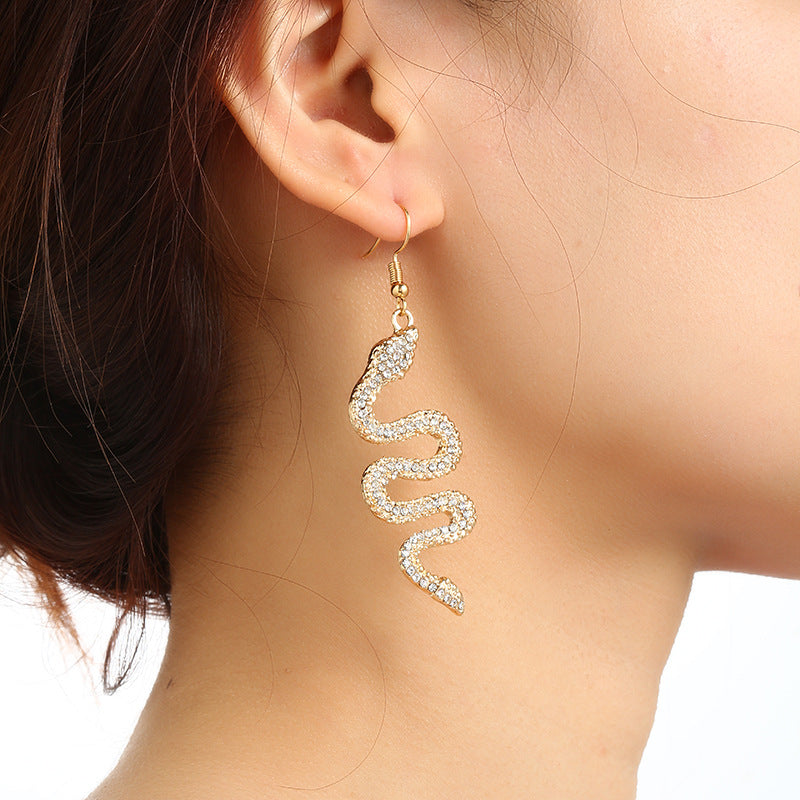 Shape Micro Inlaid With Diamond Exaggerated Earrings