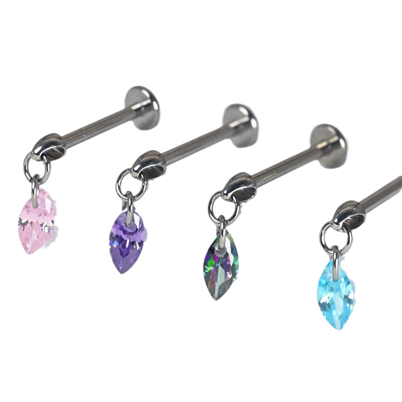 Titanium Alloy Heart Water Drops Square Horse Eye Earrings