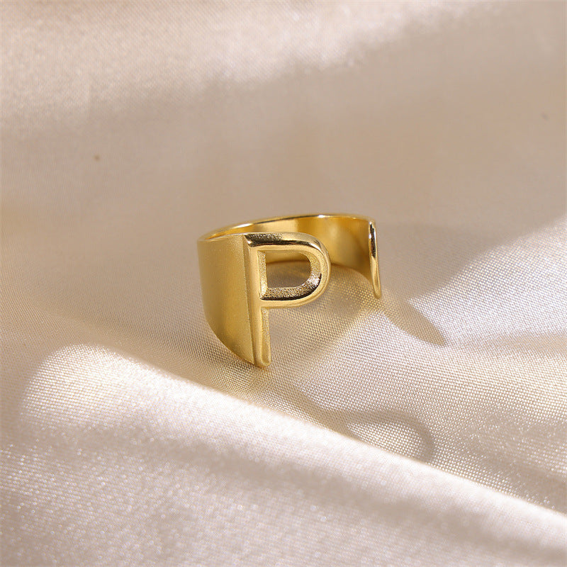 Letters Female Style Fashion Knuckle Personality Vintage Stainless Rings