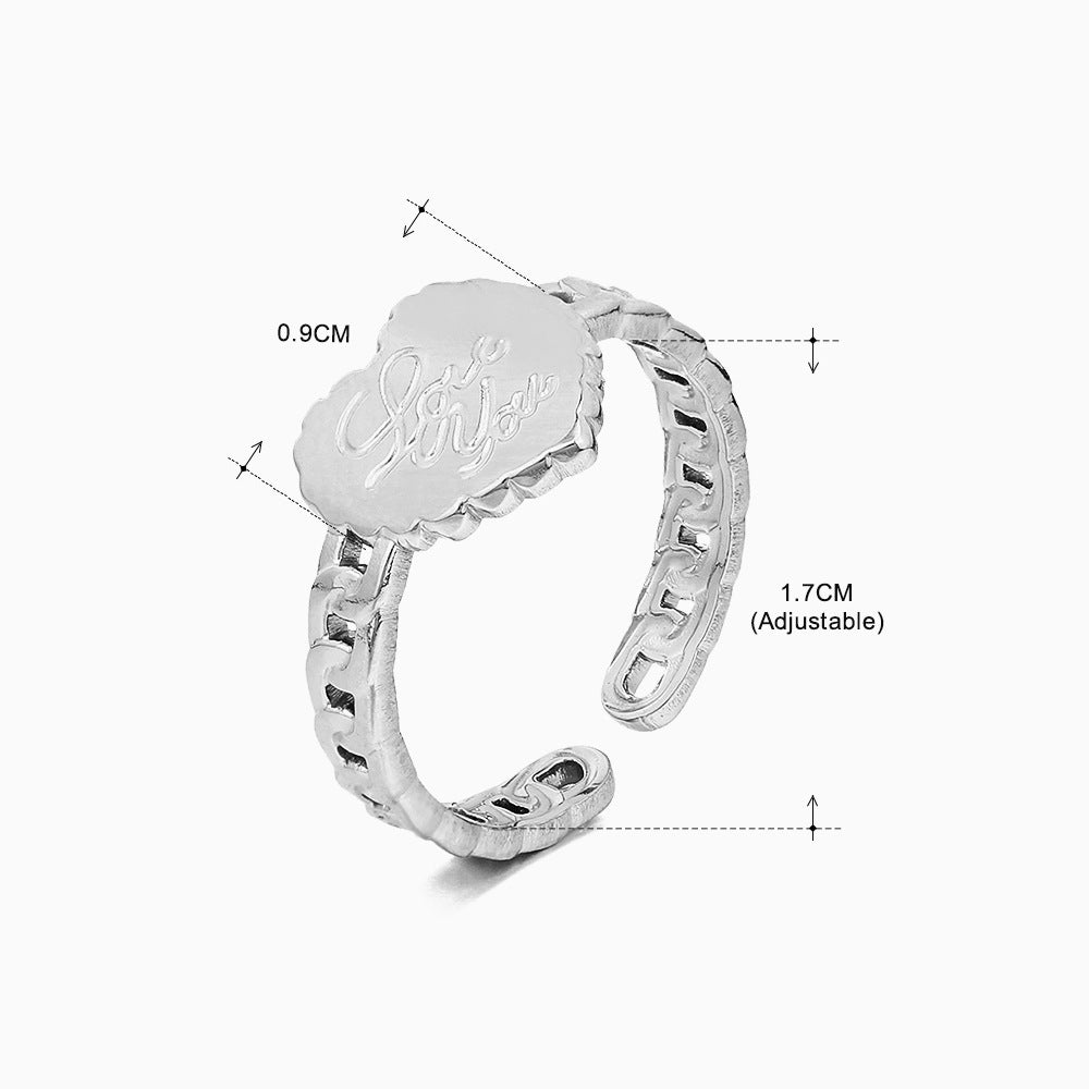 Women's Fashion Stainless Steel Love Heart-shaped Popular Rings