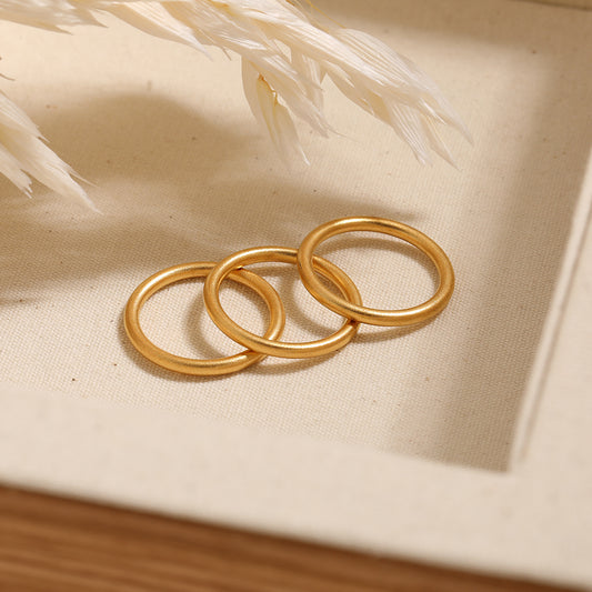 Fashion Ancient Heritage Matte Sandblasting Simple Rings