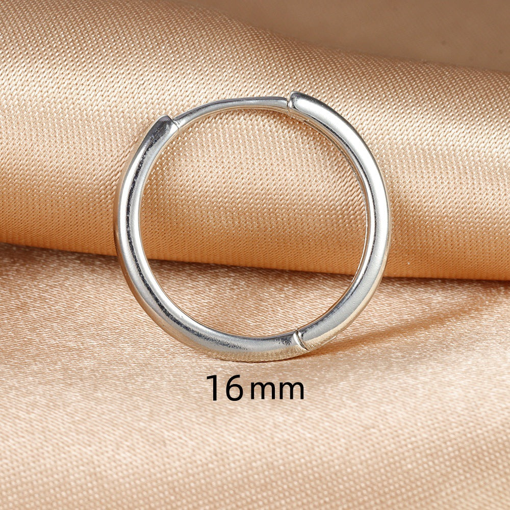 Women's Pure Sier Simple For Ear Sleeping Earrings