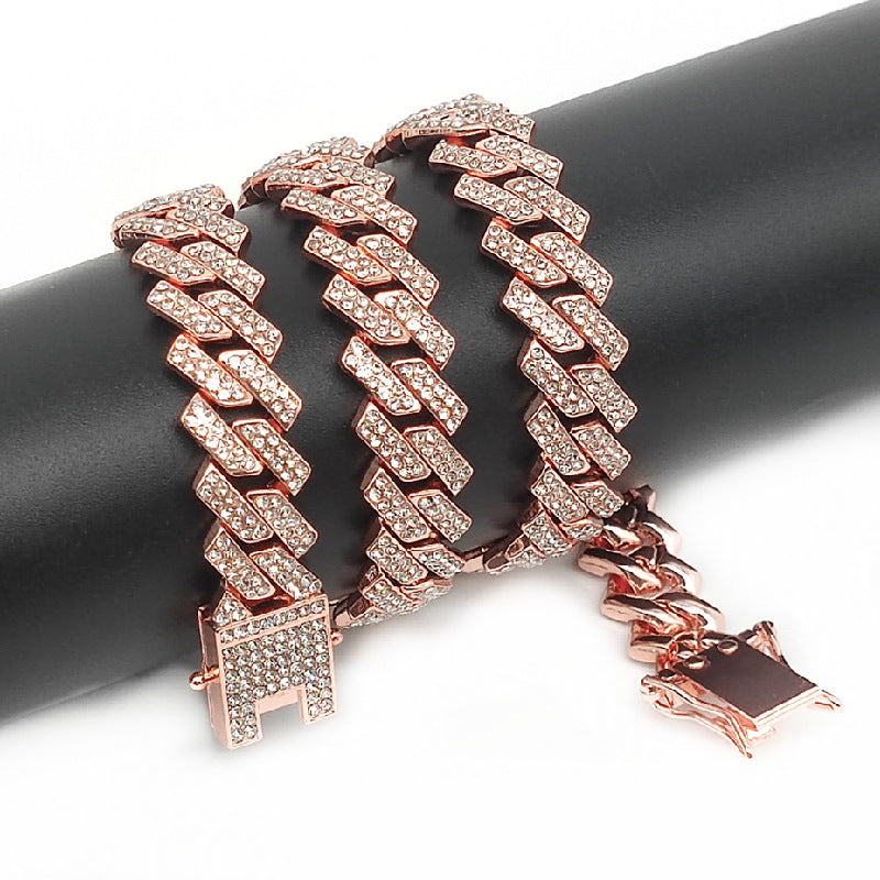 Women's & Men's Style Cuban Link Chain Full Diamond Necklaces