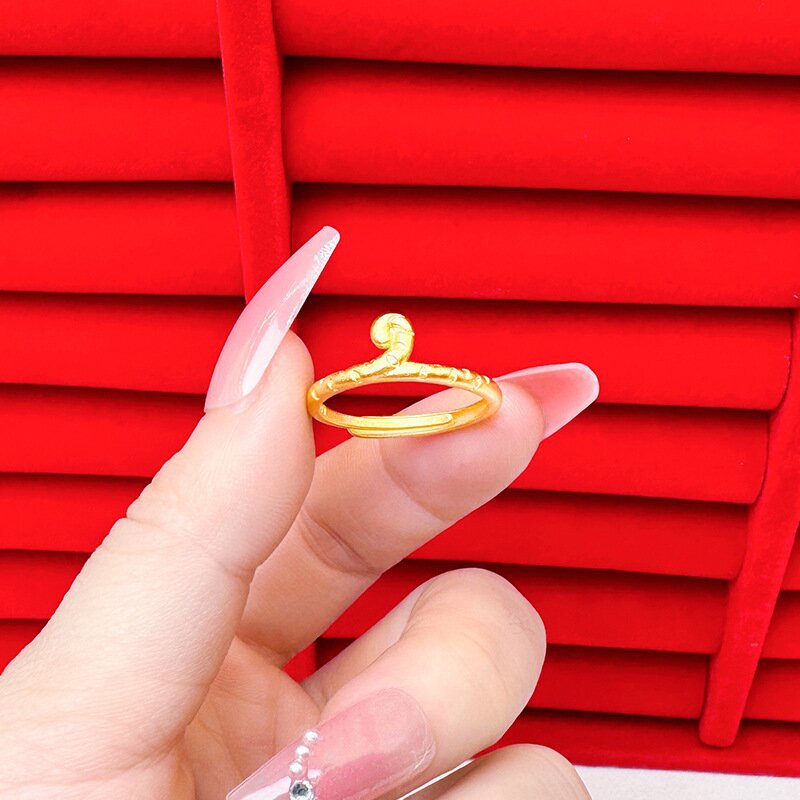 Gold Female Bow No Color Fading Niche Rings