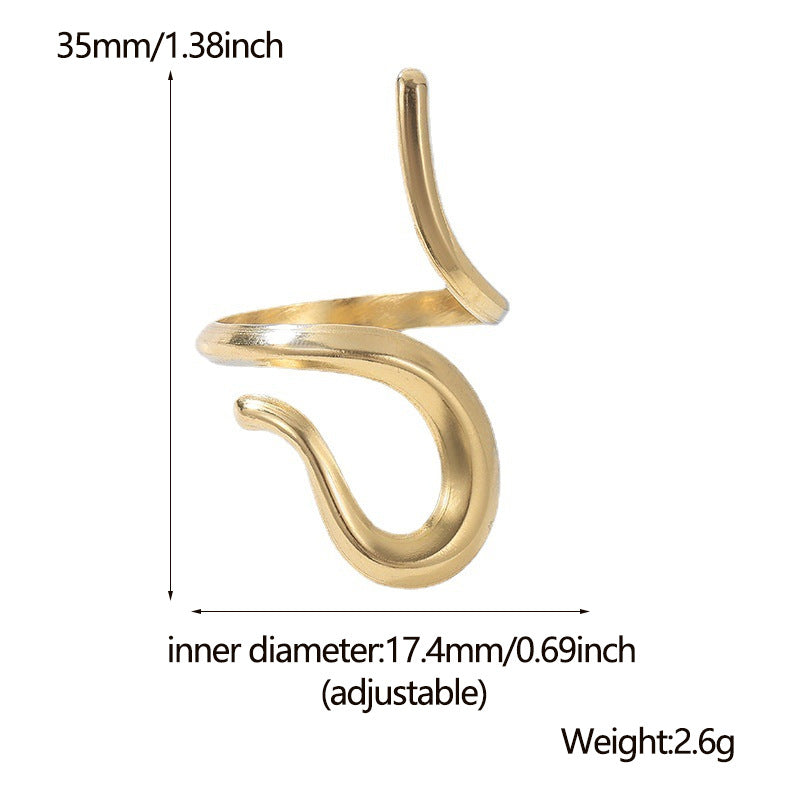 Stainless Steel Opening Adjustable Gold-plated Niche High-grade Rings
