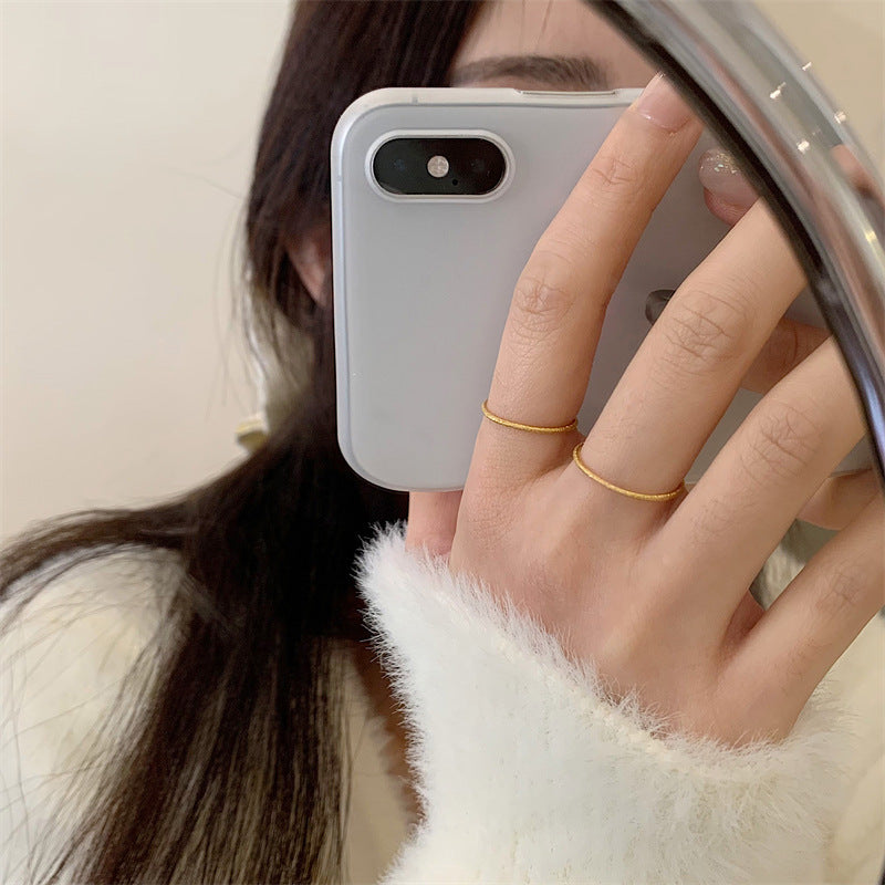 Women's Gold-plated Simple Frosted Fashion Index Finger Design Ring