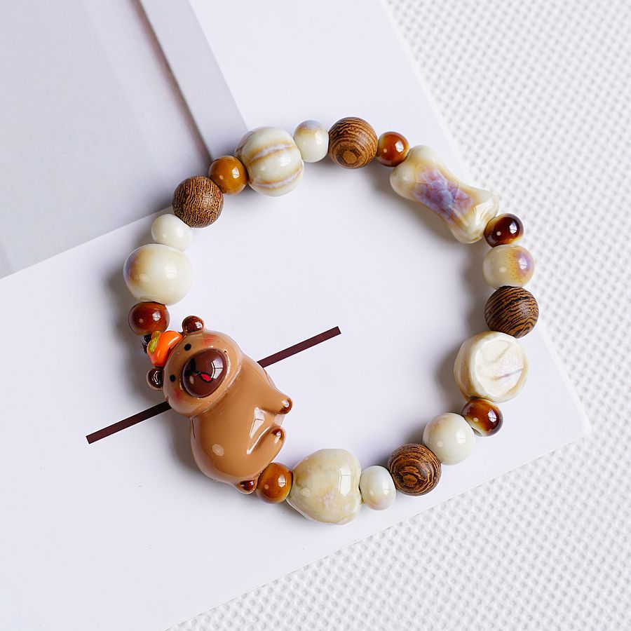 Ceramic Cute Resin Bear Small Animal Bracelets